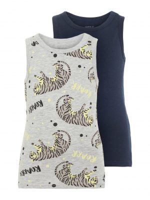 Mini Boys 2 Pack Vests Glow in the Dark