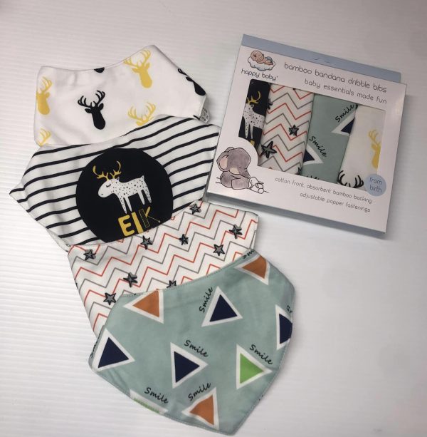 Boys Boxed Bamboo Bibs Gift Set