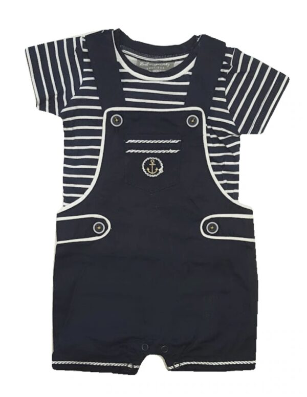 Navy and White Sailor Dungaree Set