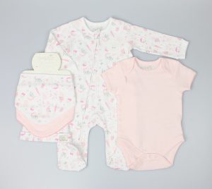 Baby 5 Piece Set with Flowers and Vegetable Print