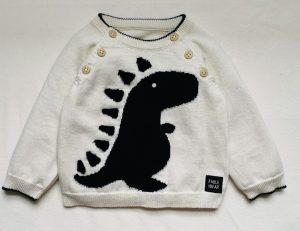 SALE Fable and Bear Dino Jumper with black pants and hat 6-12 month