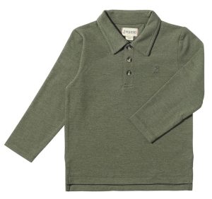 Me & Henry Long Sleeve Polo Shirt Sage Green