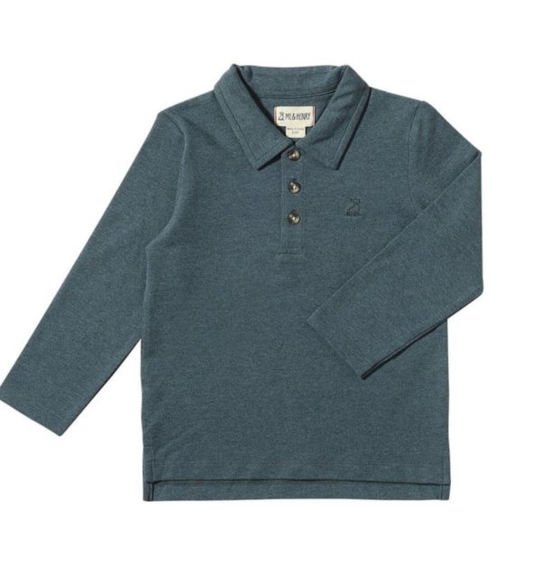 Me & Henry Long Sleeve Polo Shirt Navy