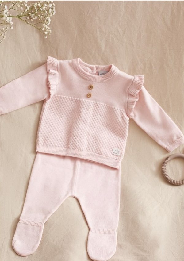 Yatsi Baby Girls 100% Cotton Pink Knitted Gift Set - Image 2