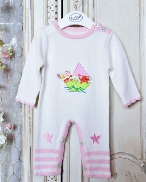 100% Cotton Knit Long Sleeve Romper "The Owl and The Pussy Cat"