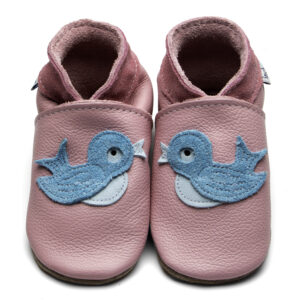 Inch Blue Leather Baby Shoes Blue Bird