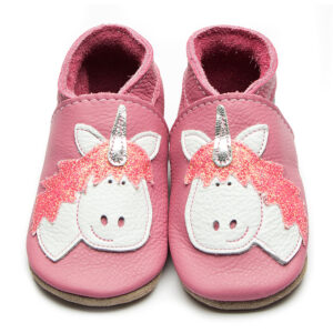 Inch Blue Leather Baby Shoes Pink Unicorn