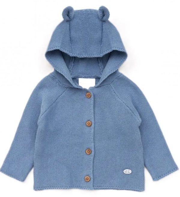 Baby Girls Pink Hooded Cotton Cardigan - Image 4