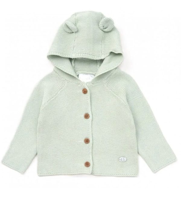 Baby Girls Pink Hooded Cotton Cardigan - Image 3