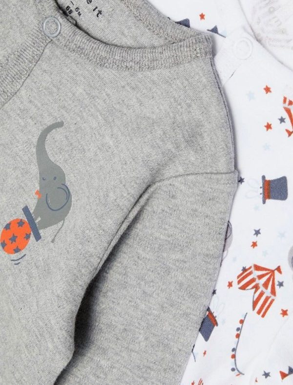 Organic Cotton 2 Pack Baby Sleep Suits - Image 5