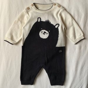 Fable and Bear Cute Organic Cotton Bear Romper