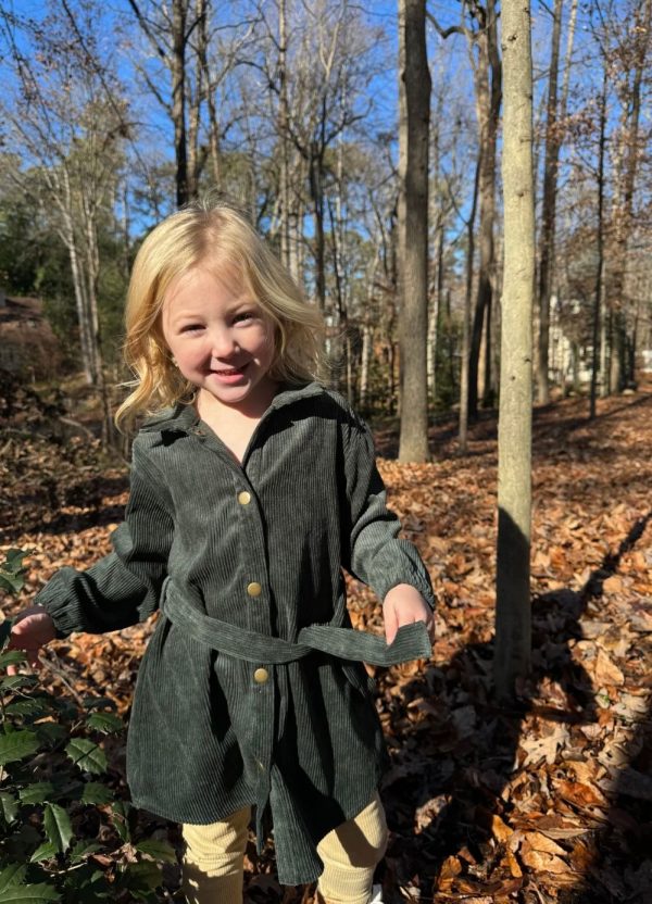 Vignette Shannon Coat Dress in Pine Green - Image 4