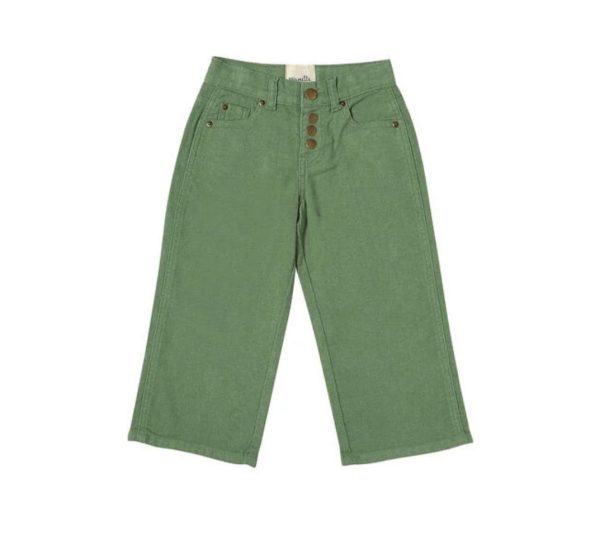 Vignette Wide Leg Cropped Pants Cactus Green